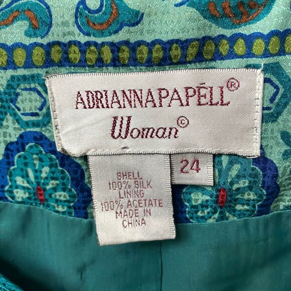 Adrianna Papell Women's Skirt Suits Silk Green Floral  Plus Size 24 - Picture 3 of 16
